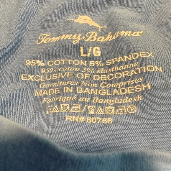 Tommy Bahama Men’s Light Blue Short Sleeve Logo Tee L - Picture 6 of 6